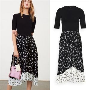 Maje Raprina floral print cotton blend midi dress